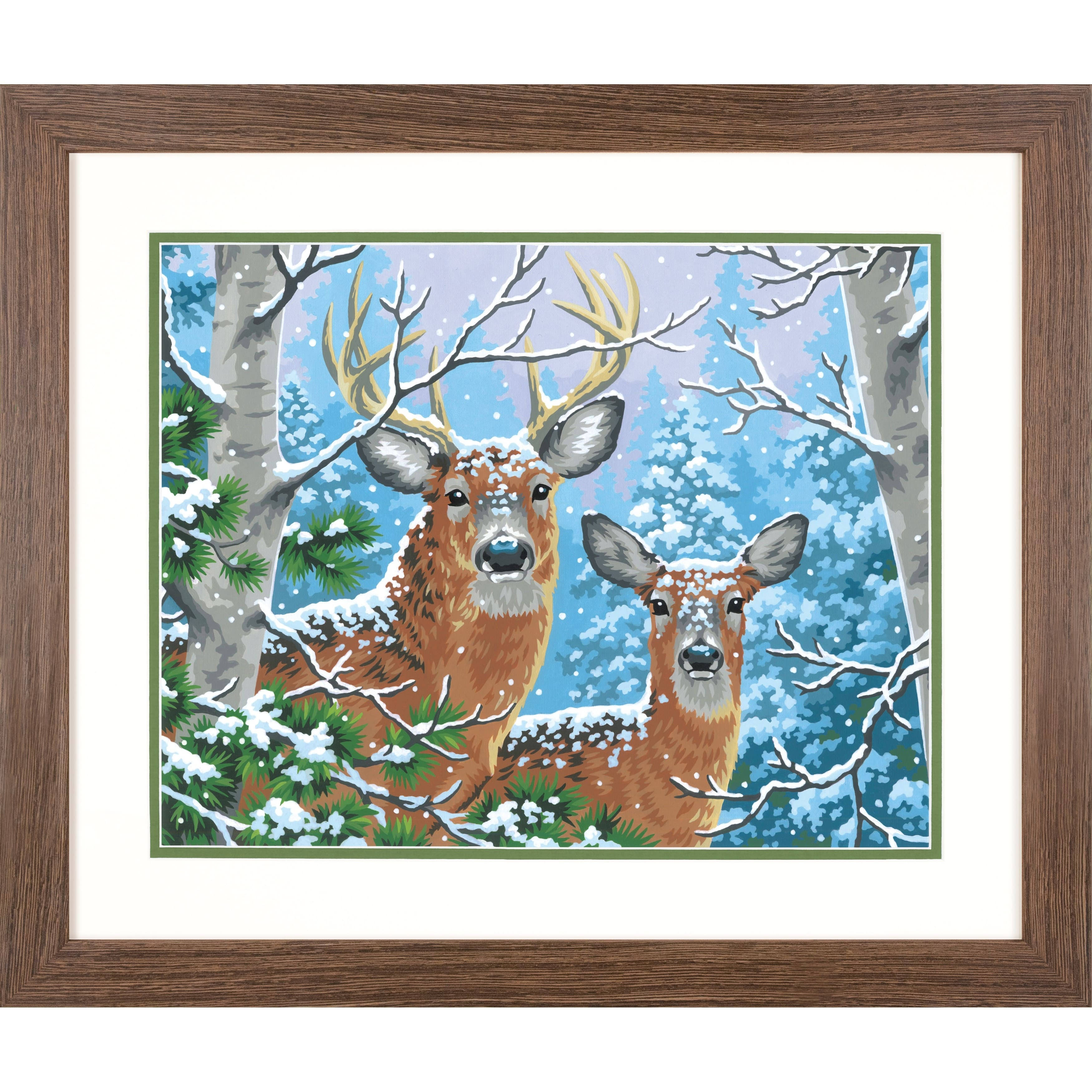 Paint Works Paint by Number Kit 14 inchx11 inch-Whitetail Winter
