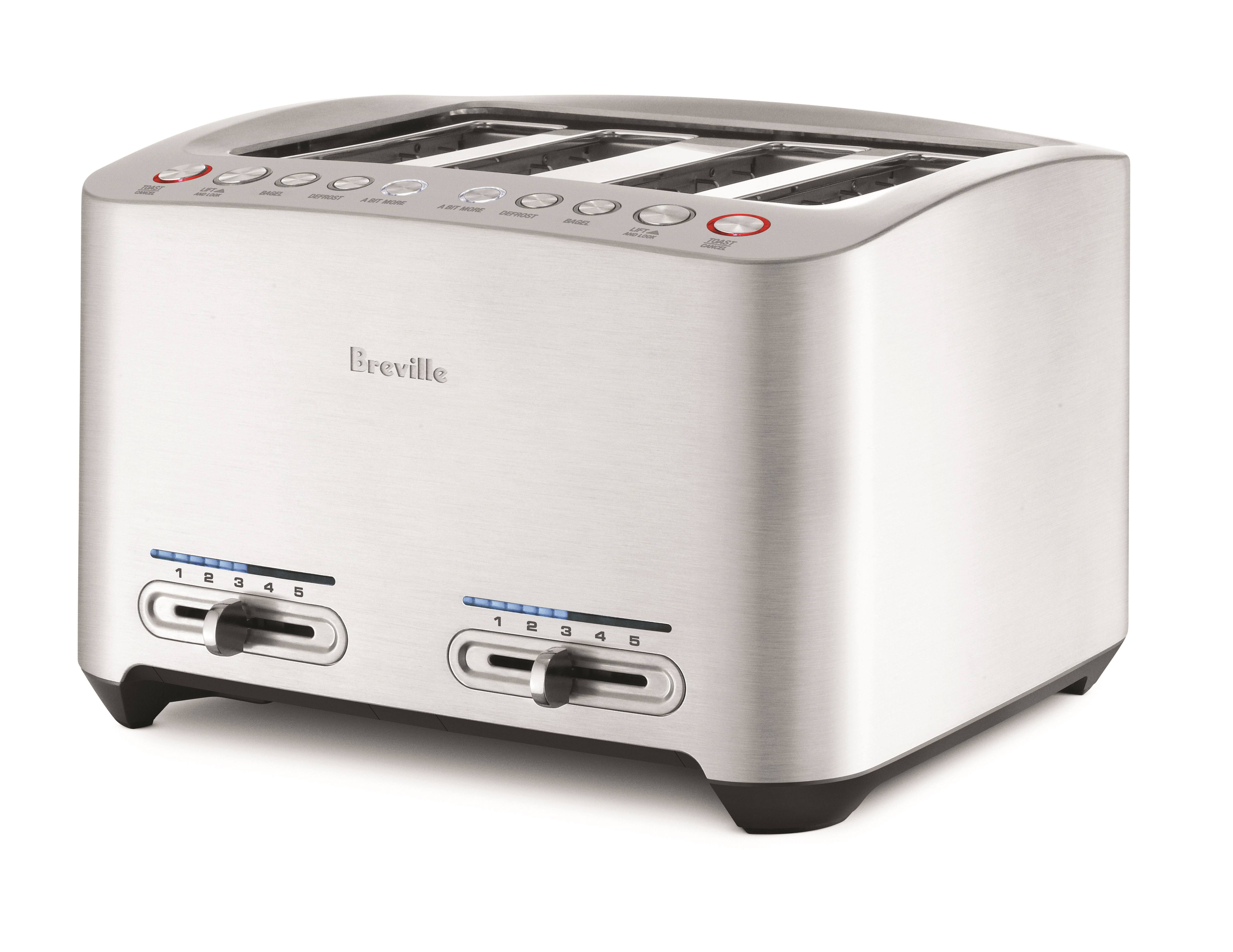 Breville BTA840XL Die-Cast 4-Slice Smart Toaster - Silver