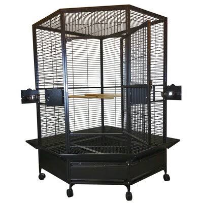 A &e Cage Co Extra Large Corner Cage - Black