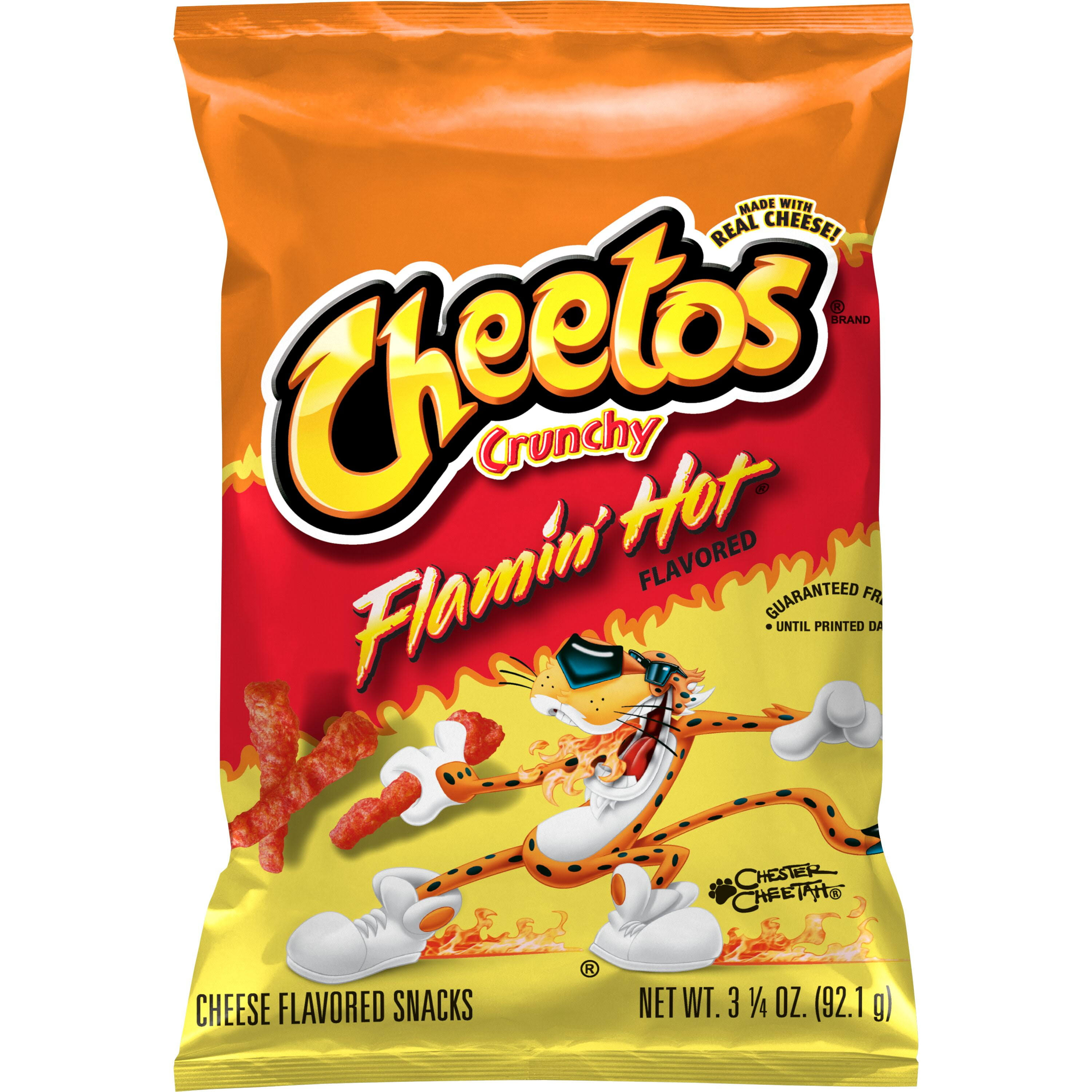 Cheetos Cheese Snacks, Crunchy Hot, 2-Ounce Large Single Serve Bags (Pack of 64)