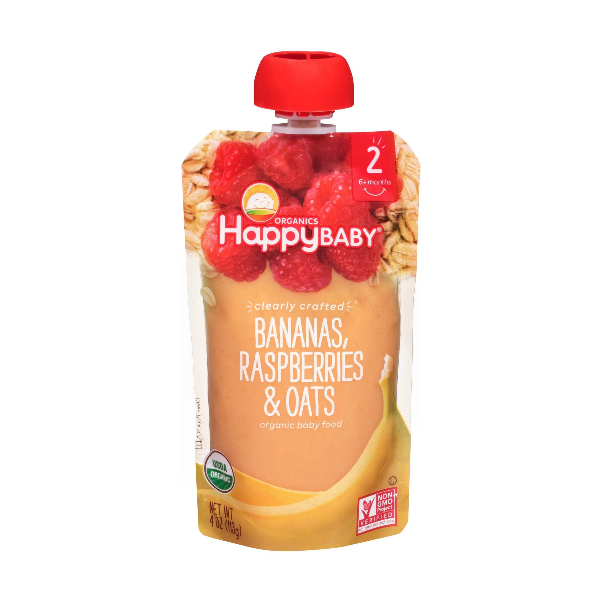 Happy Baby Baby Food - Bananas Raspberries and Oats