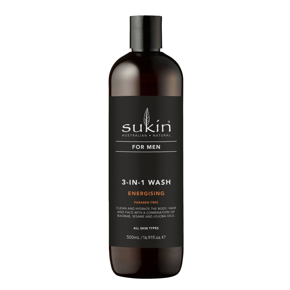 Sukin for Men 3-in-1 Wash Energising 500ml