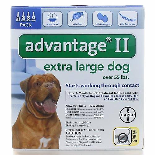 Advantage II Flea Treatment - X-Large Dogs, Blue, 4 Pack