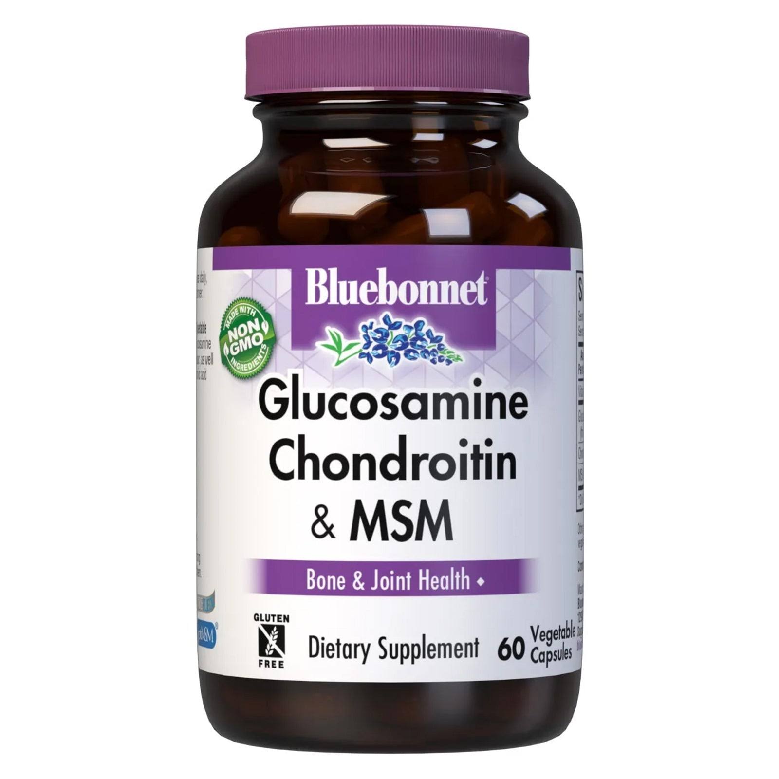 Bluebonnet Nutrition - Glucosamine Chondroitin Plus MSM - 60 Vegetarian Capsules