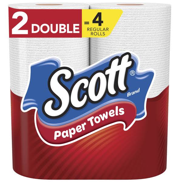 Scott Paper Towels, Choose-A-Sheet, Double Rolls, 1-Ply - 2 rolls