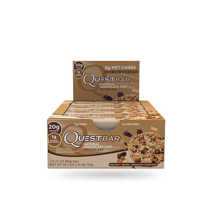 Quest Nutrition Bar Oatmeal Chocolate Chip 12/Box, 720 G