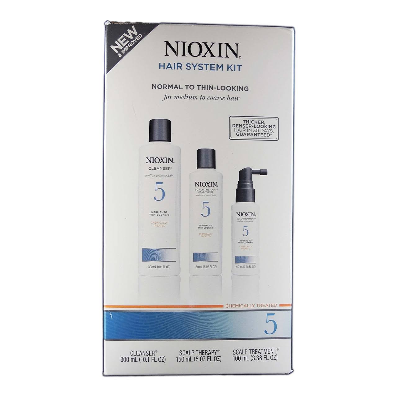 Nioxin System 5 Hair Maintenance Kit - Cleanser 300ml, Treatment 100ml and Therapy 150ml