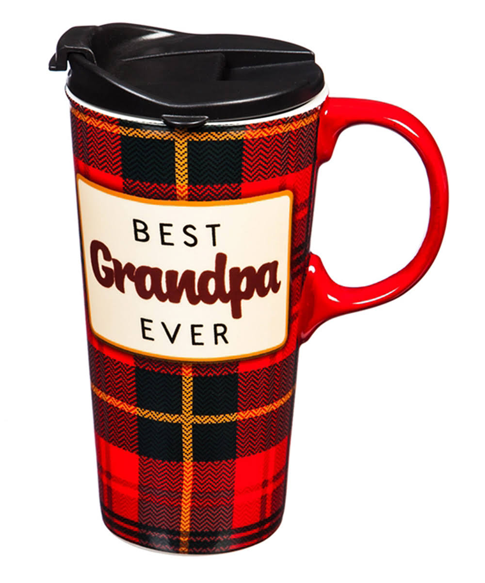 Cypress Home 17 oz. Ceramic Travel Cup w/ Gift Box Best Grandpa Ever