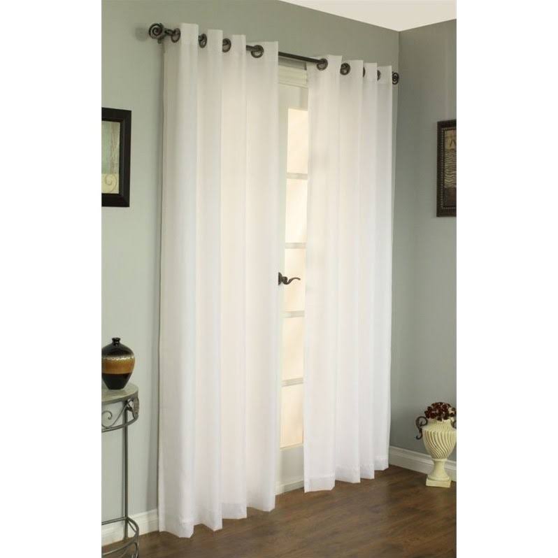 Thermavoile Rhapsody Lined Grommet Top Curtain Panel Ivory