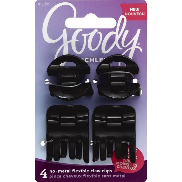 Goody Ouchless No Metal Small Half Claw Clips Black & Brown
