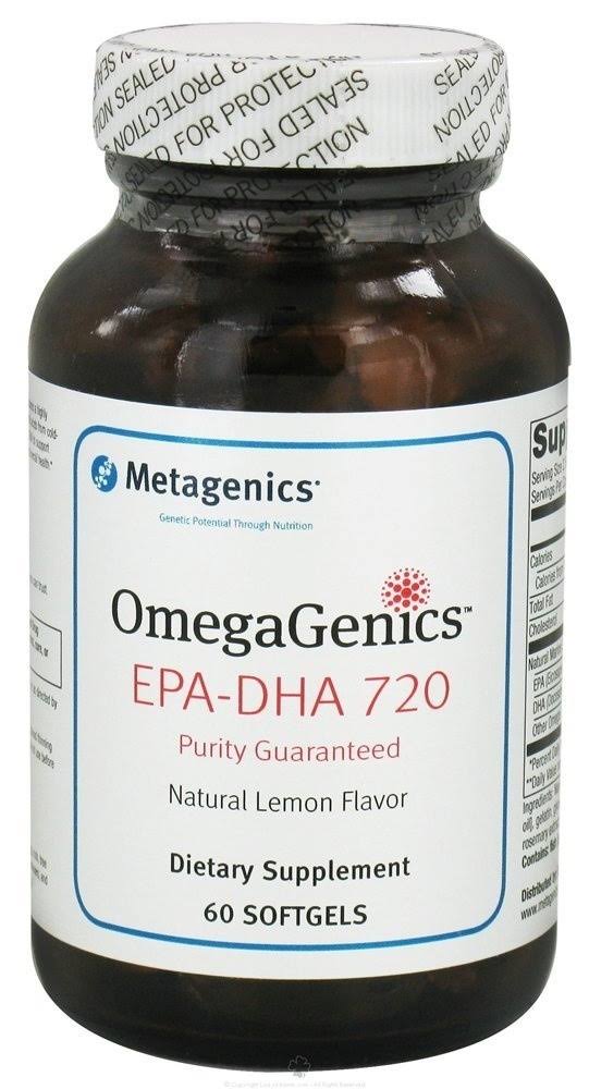 Metagenics EPA-DHA 720 Dietary Supplement - Lemon, 60 Softgels