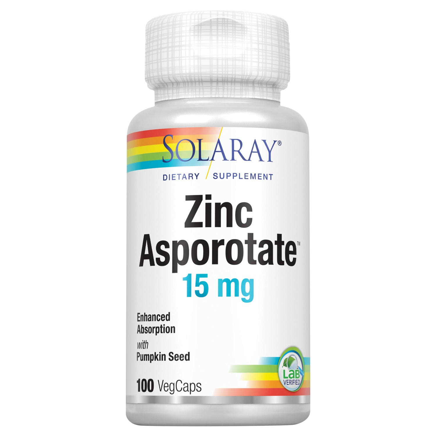 Solaray - Zinc Asporotate, 15 mg, 100 Capsules