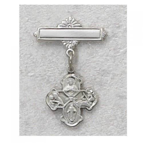 Sterling Silver 4-WAY RF BABY PIN great baptism christening gift baby badge