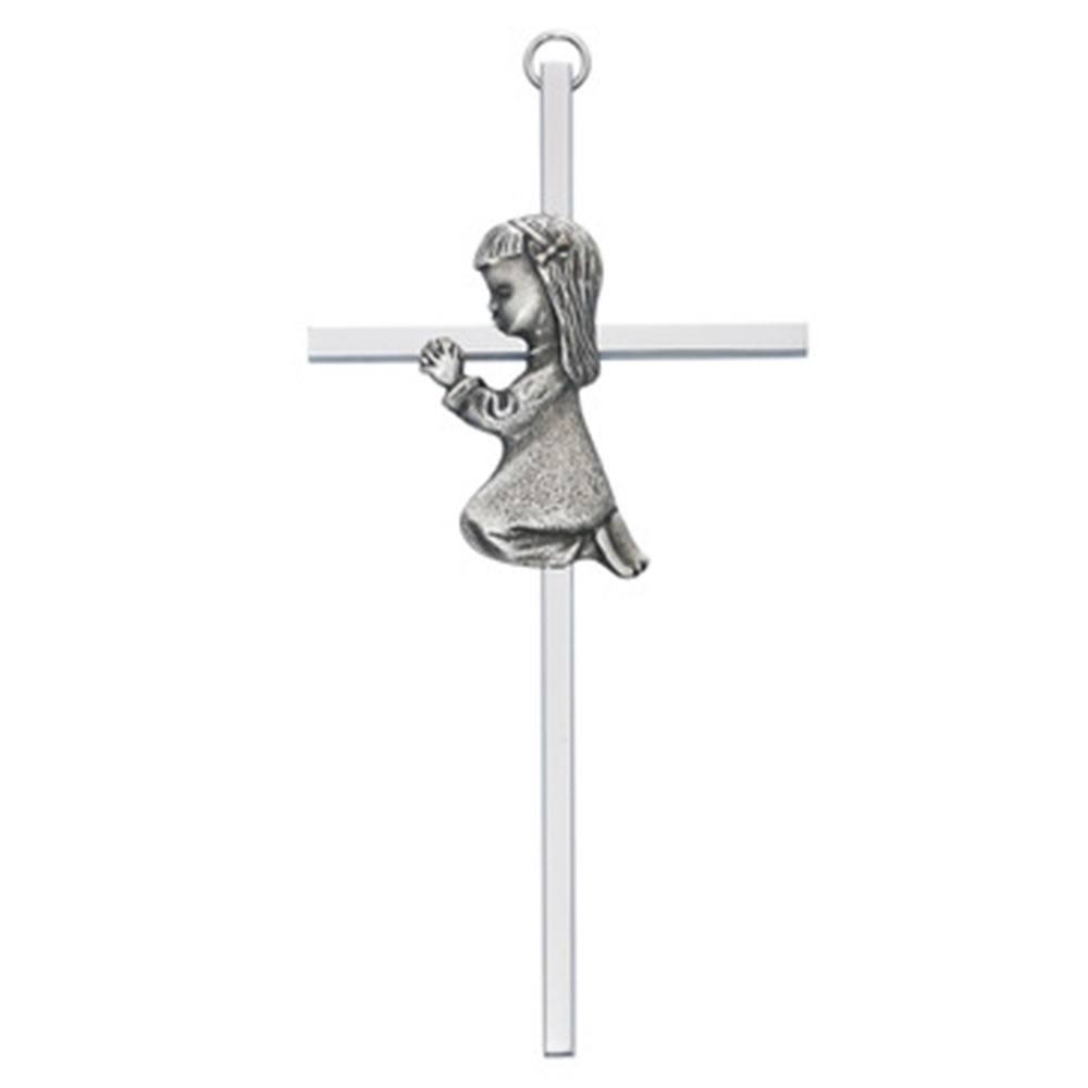 McVan Inc. 6" Silver Girl Cross - Dcor Gift Religious 73-13603-MCVAN