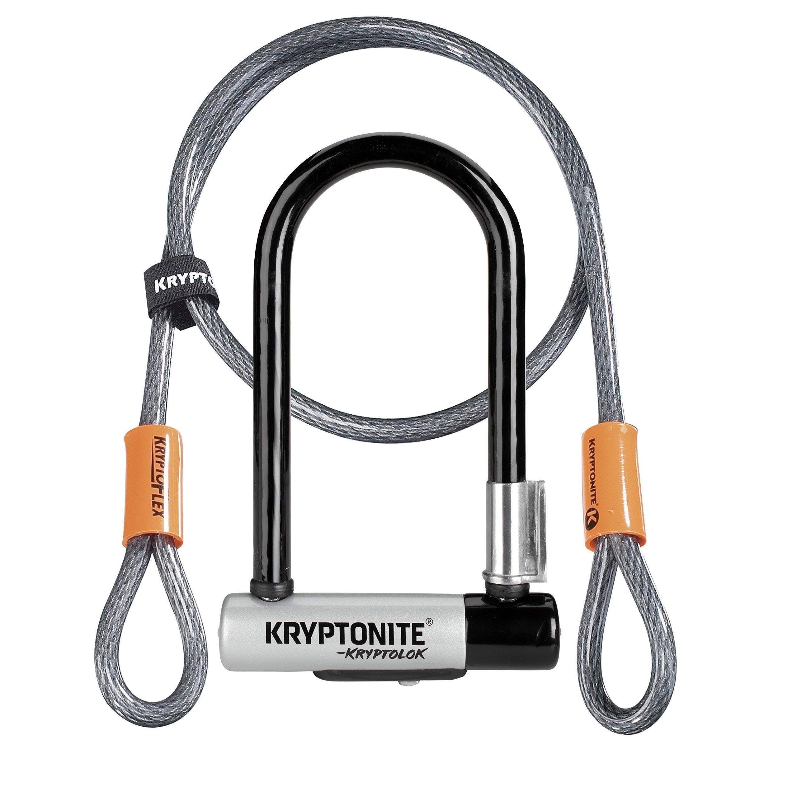 Kryptonite Kryptolok Mini-7 U-Lock, Flex Cable & Bracket - 3.25" x 7"