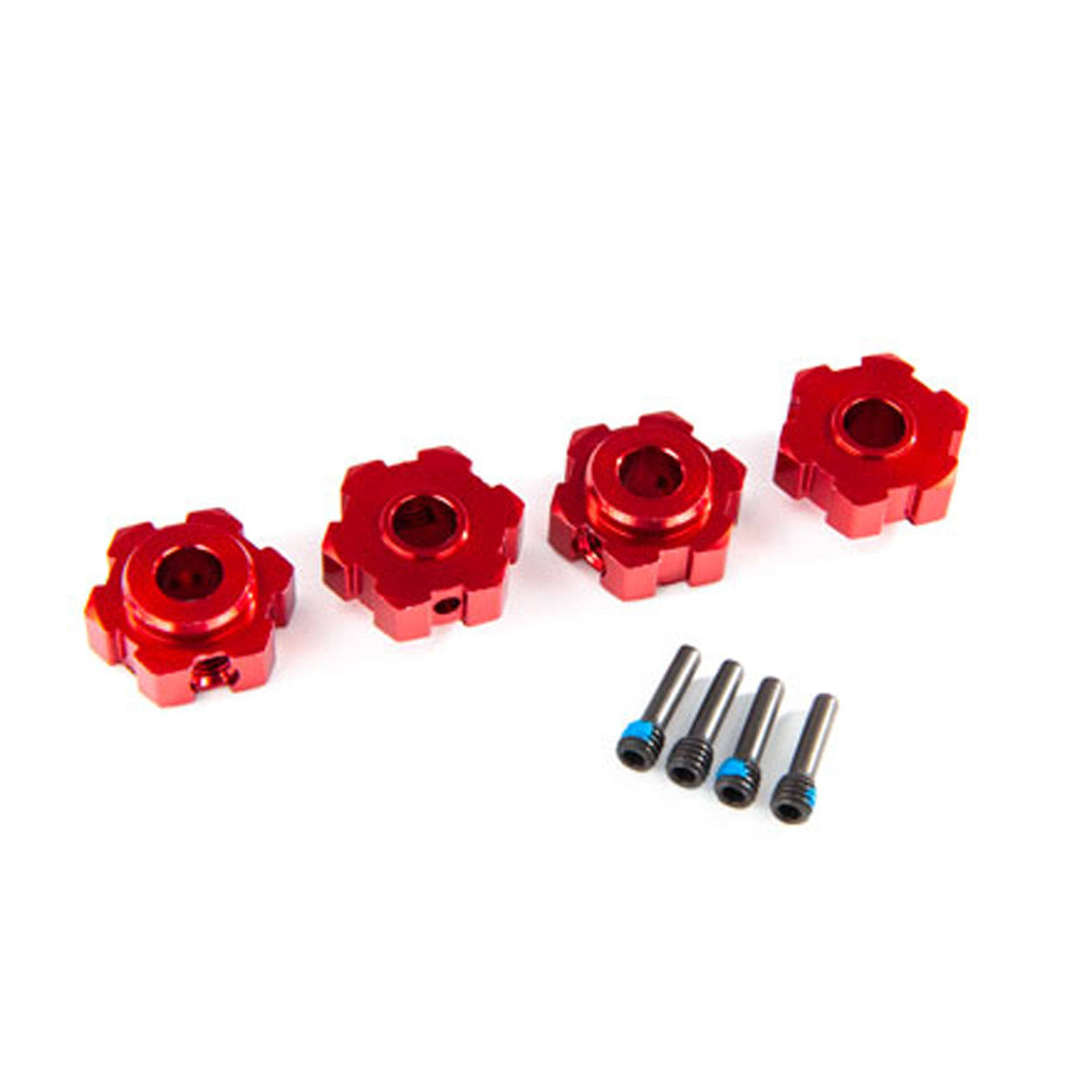 Traxxas 8956R - Wheel Hubs, Hex, Aluminum (red-anodized) (4)/ 4
