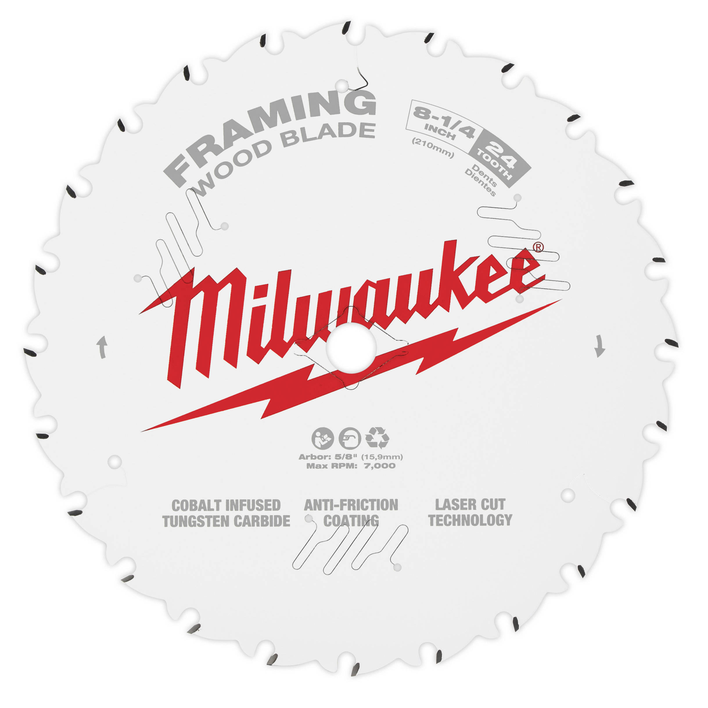 Milwaukee Framing Circular Saw Blade - 8 1/4", 24T