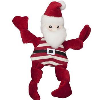 HuggleHounds Holiday Knottie Dog Toy - Candy Striped Santa - Large