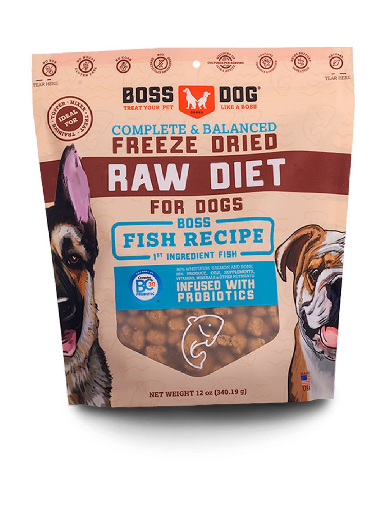 Boss Dog Freeze-Dried Fish Recipe Dog Food - 12 oz. Bag
