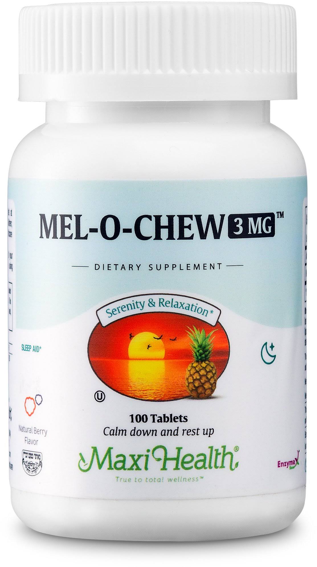 Maxi Health Mel-o-chew Melatonin Sleep Aid Supplement - 100 Tablets