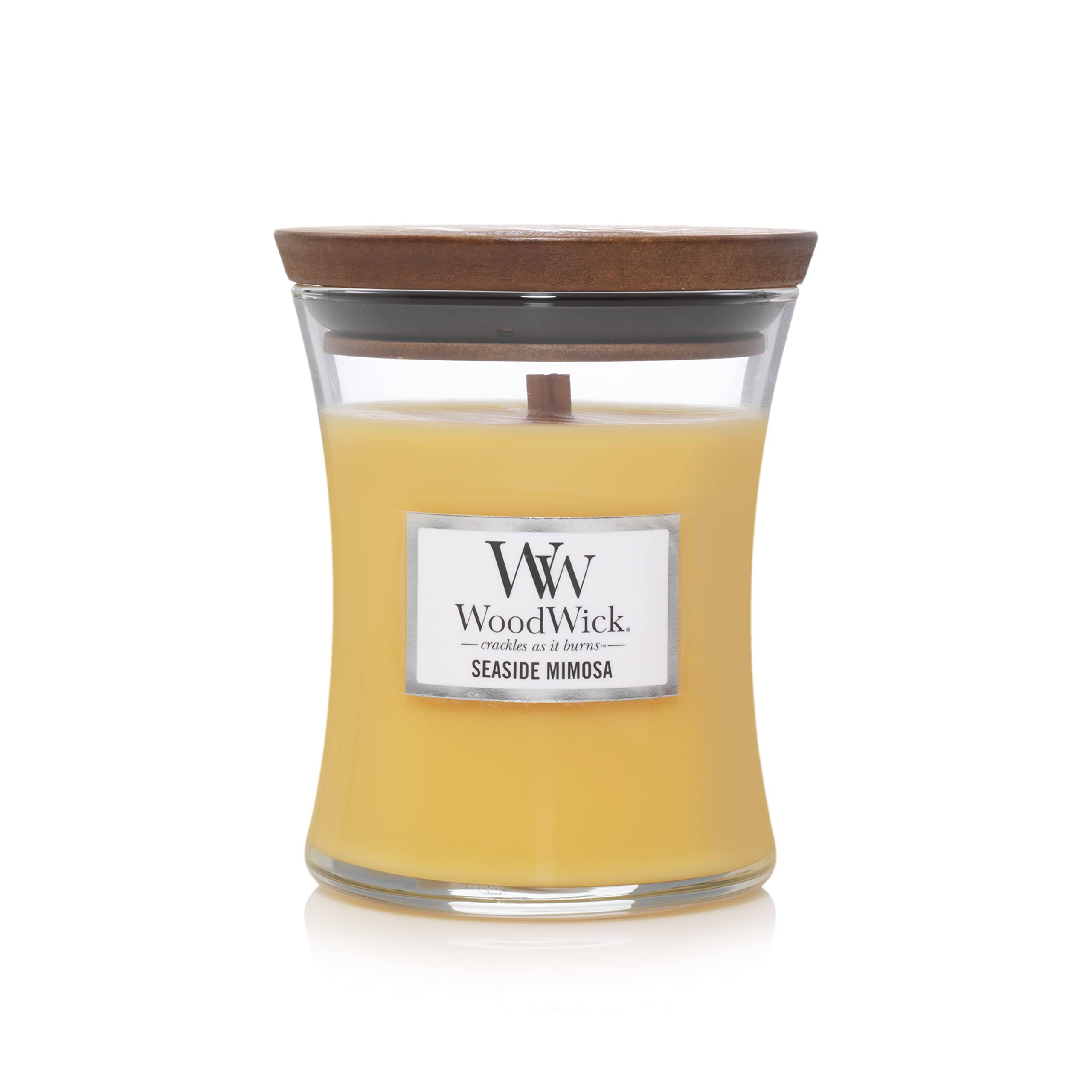Wood Wick Seaside Mimosa Candle Jar - Yellow, 275g