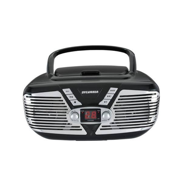 Proscan Portable Retro CD Boombox with AM/FM Radio - Black