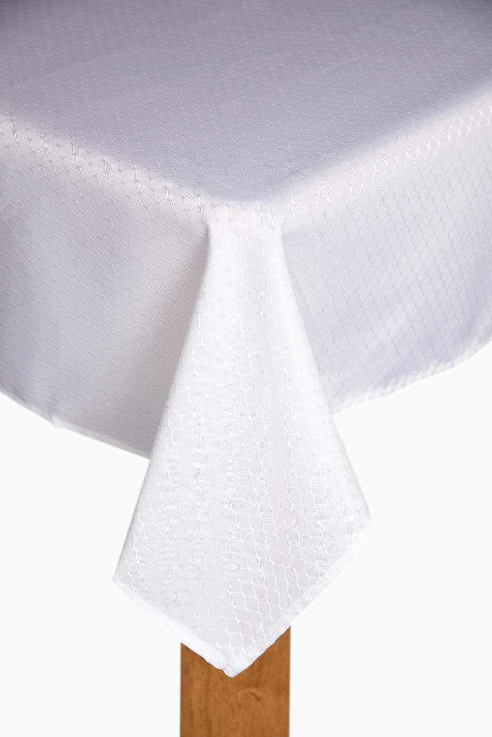 Lintex Linens Chelton Honeycomb 150cm x 260cm 100% Polyester Tablecloth in White | Textiles | Free Shipping On All orders | Best Price Guarantee