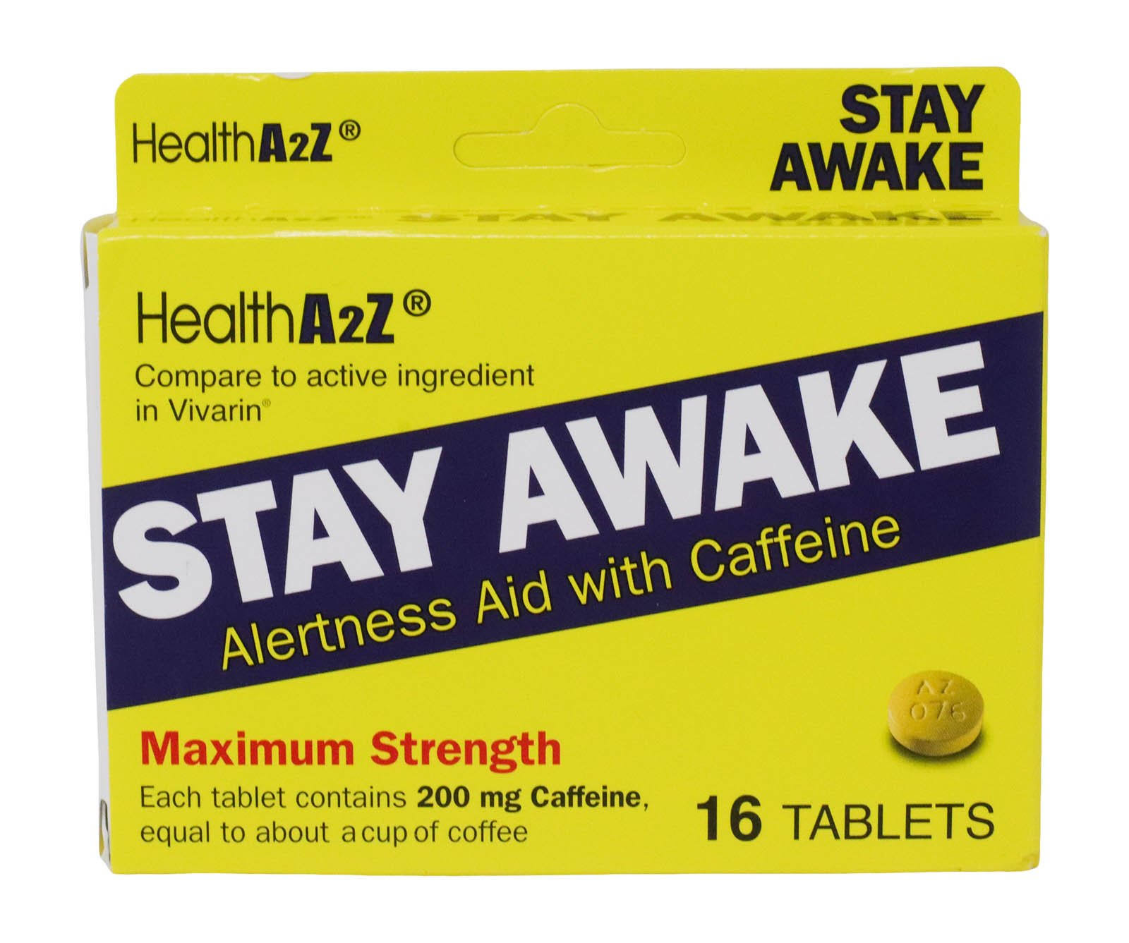 Healtha2z Stay Awake Alertness Aid, with Caffeine, Maximum Strength, Tablets - 16 tablets