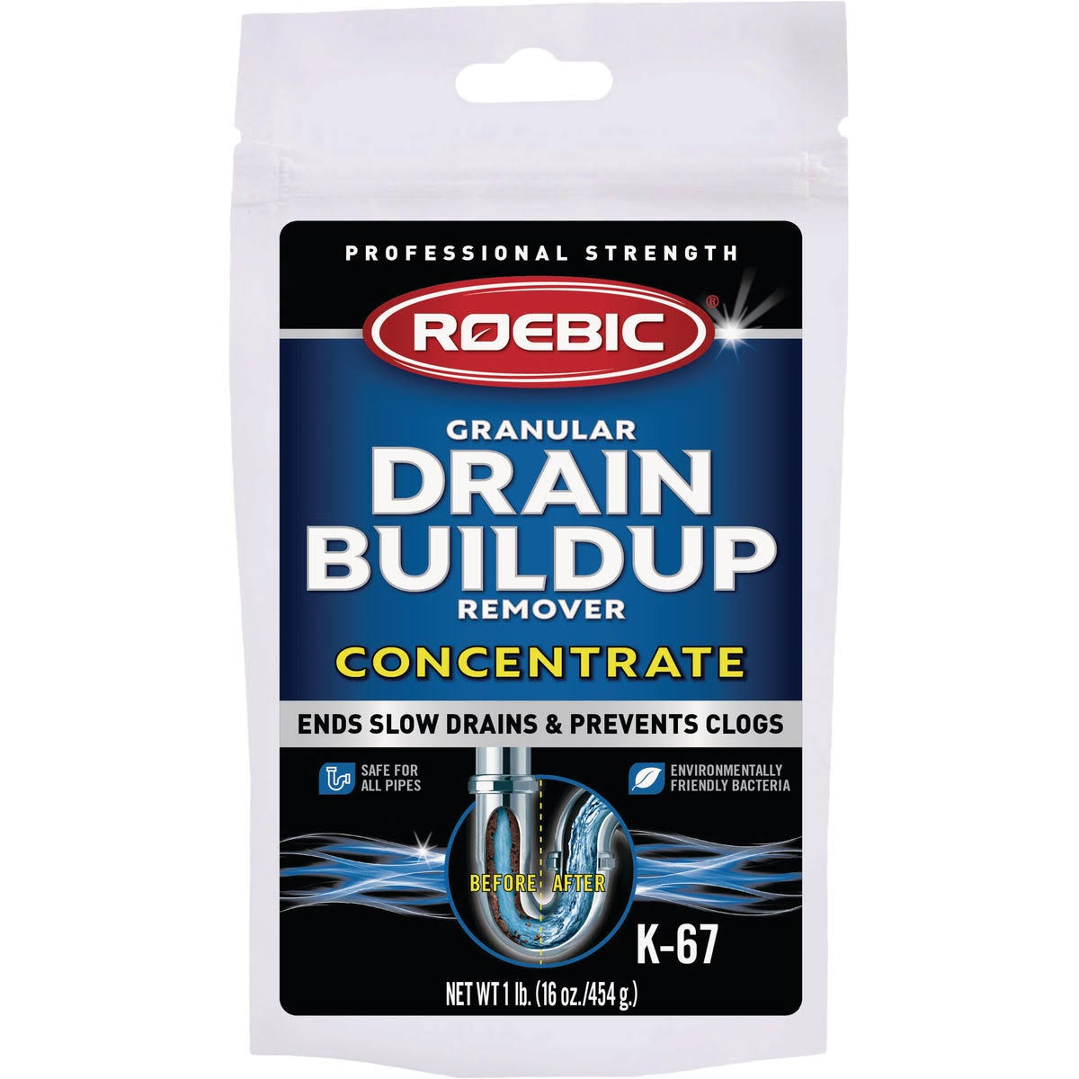 Roebic Granular Drain & Trap Cleaner Concentrate 16 oz.