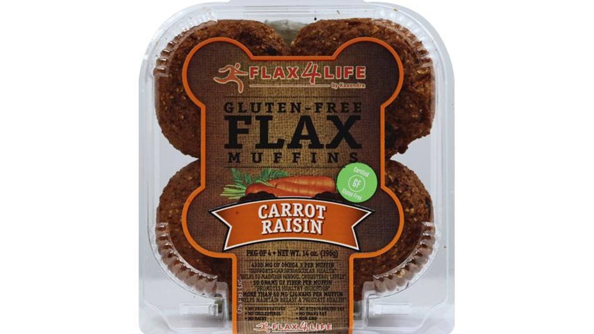 Flax4life: Carrot Raisin Flax Muffins, 14 Oz