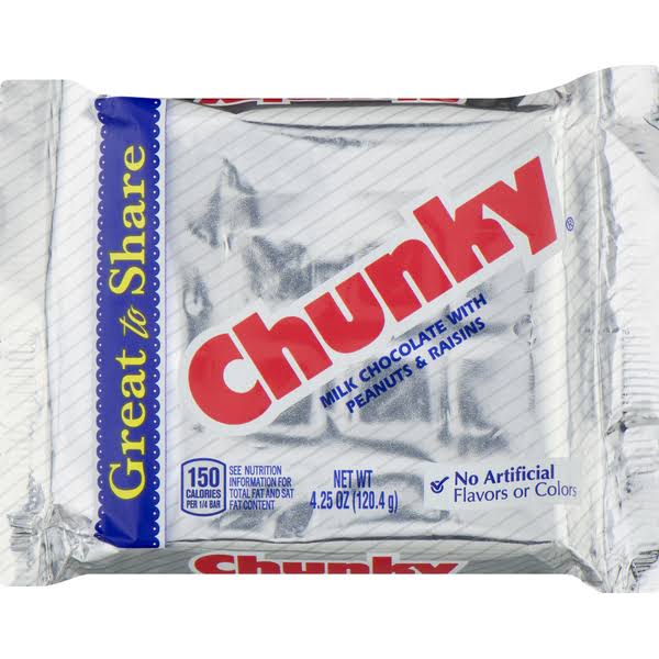 Chunky Candy, Milk Chocolate with Peanuts & Raisins - 4.25 oz