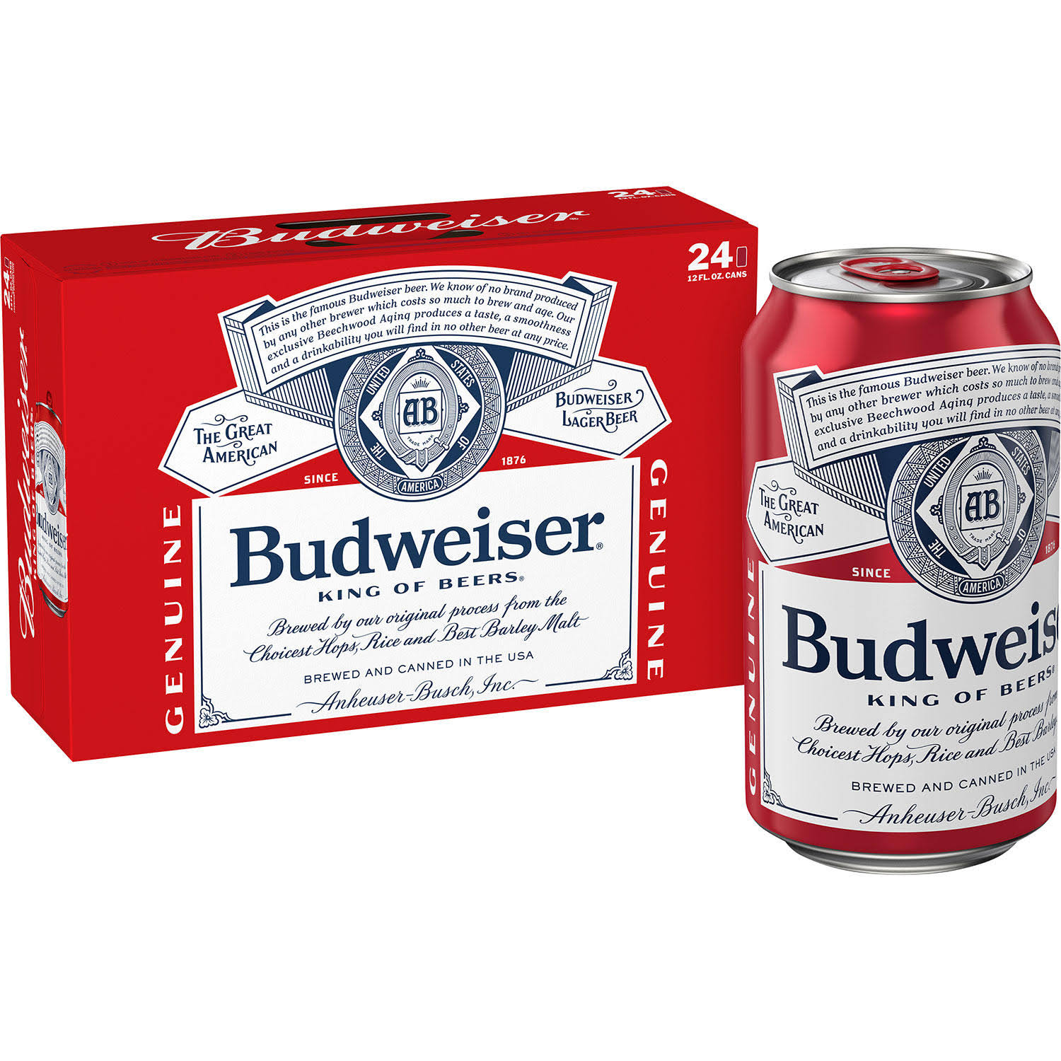 Budweiser Beer, Lager, American Patriotic Pack - 24 pack, 12 fl oz cans