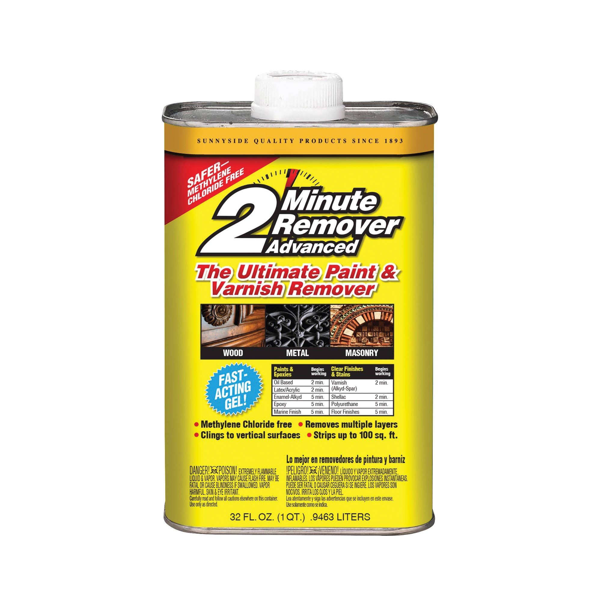 Sunnyside 2 Minute Remover Advanced Paint & Varnish Remover, 32 fl. oz.