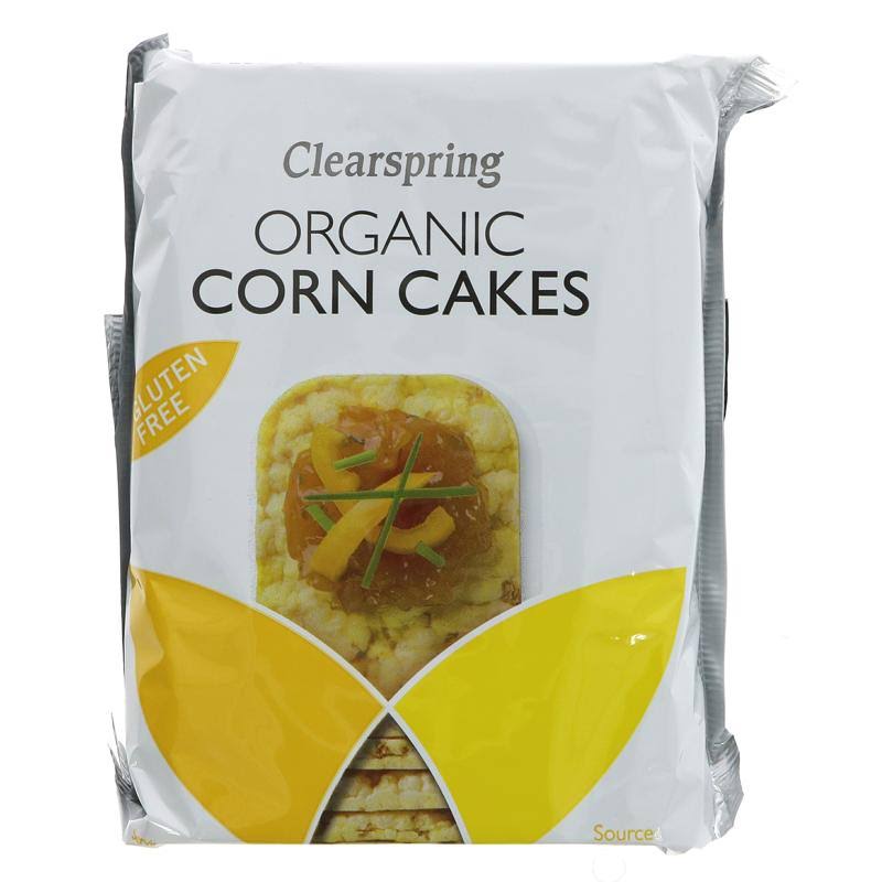 Clearspring Organic Corn Cakes 130 G (Pack of 12)