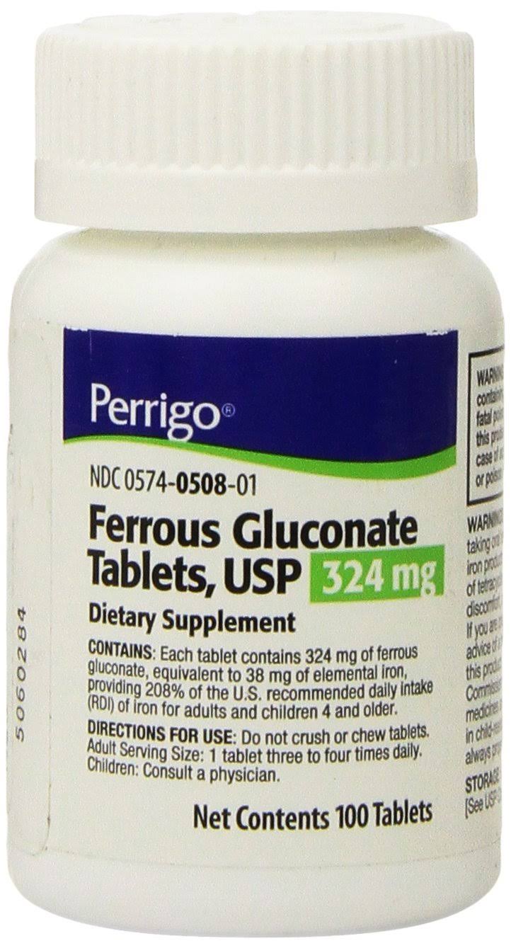 Perrigo Ferrous Gluconate Tablets Dietary Supplement