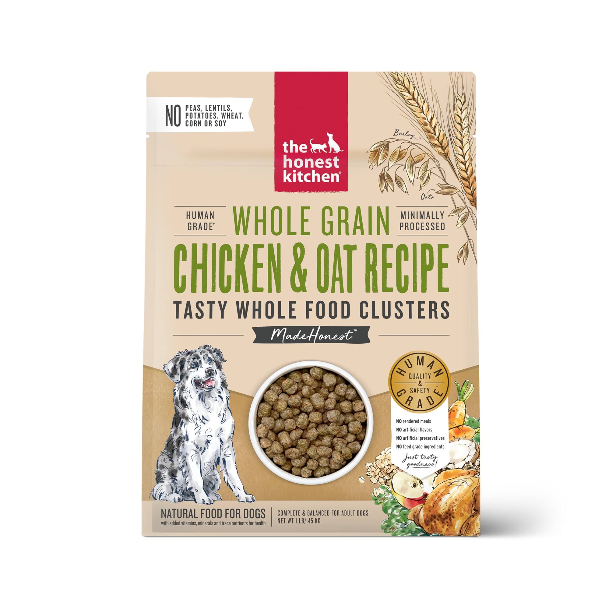 The Honest Kitchen Whole Food Clusters - Whole Grain Chicken Dry Dog Food 1 lbs