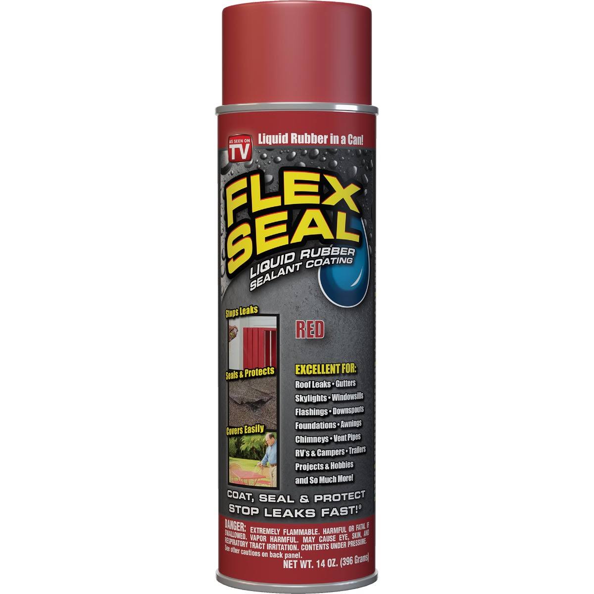 Flex Seal Spray Rubber Sealant Coating - Red, 14oz