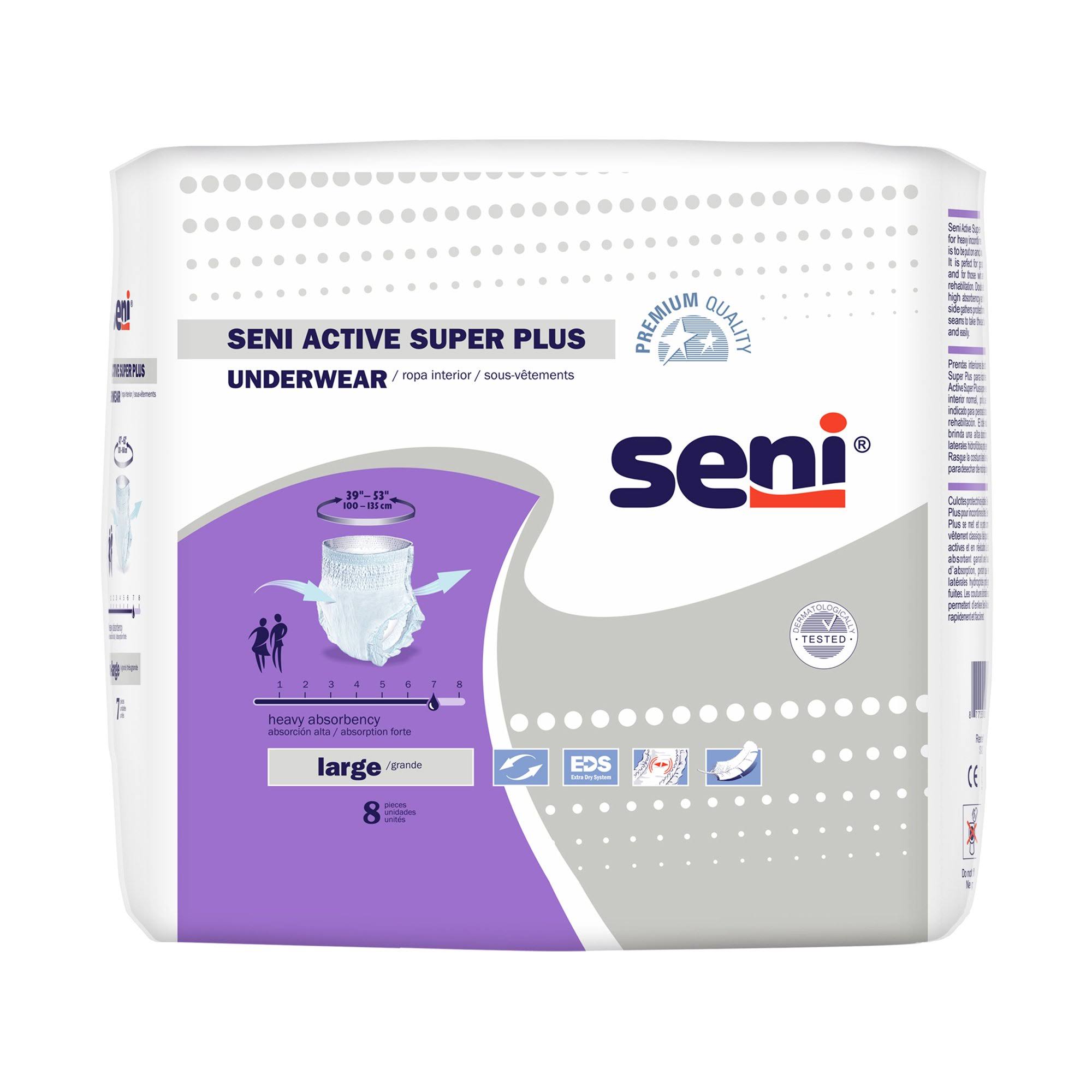Seni Active Super Plus Heavy Absorbent Underwear, Large