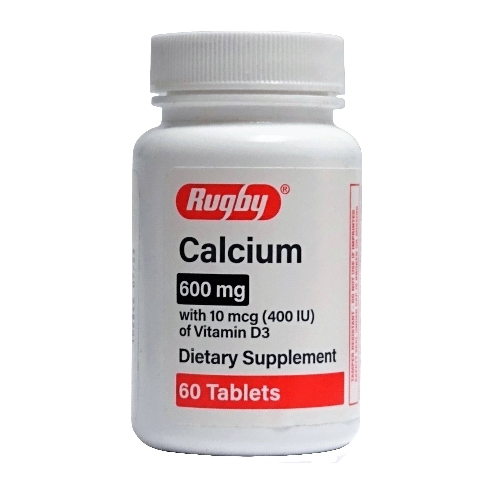 Rugby Calcium 500 mg 60 Tablets, One Bottle, by Rugby Laboratories