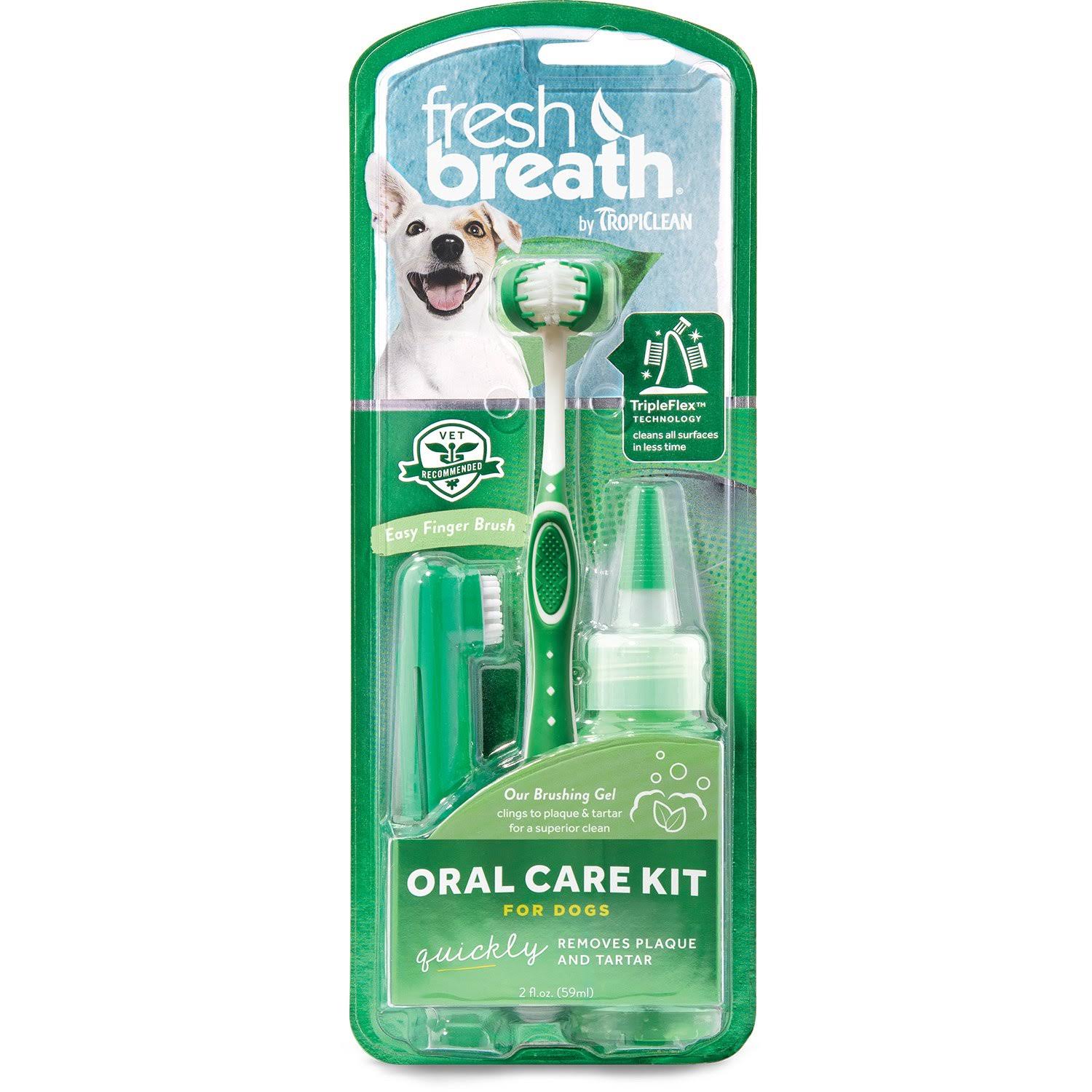 Tropiclean Fresh Breath Pet Oral Care Kit - Plaque Remover, Large
