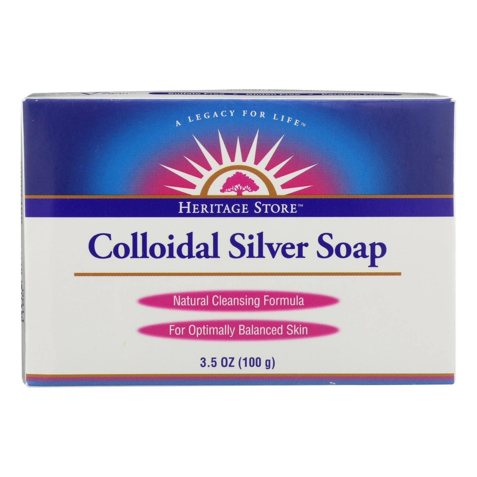 Heritage Store, Colloidal Silver Soap, 3.5 oz (100 g)