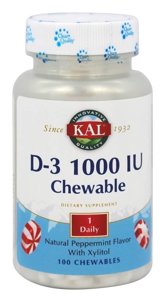Kal D-3 Chewable Dietary Supplement - 1000 IU, 100 Chewables