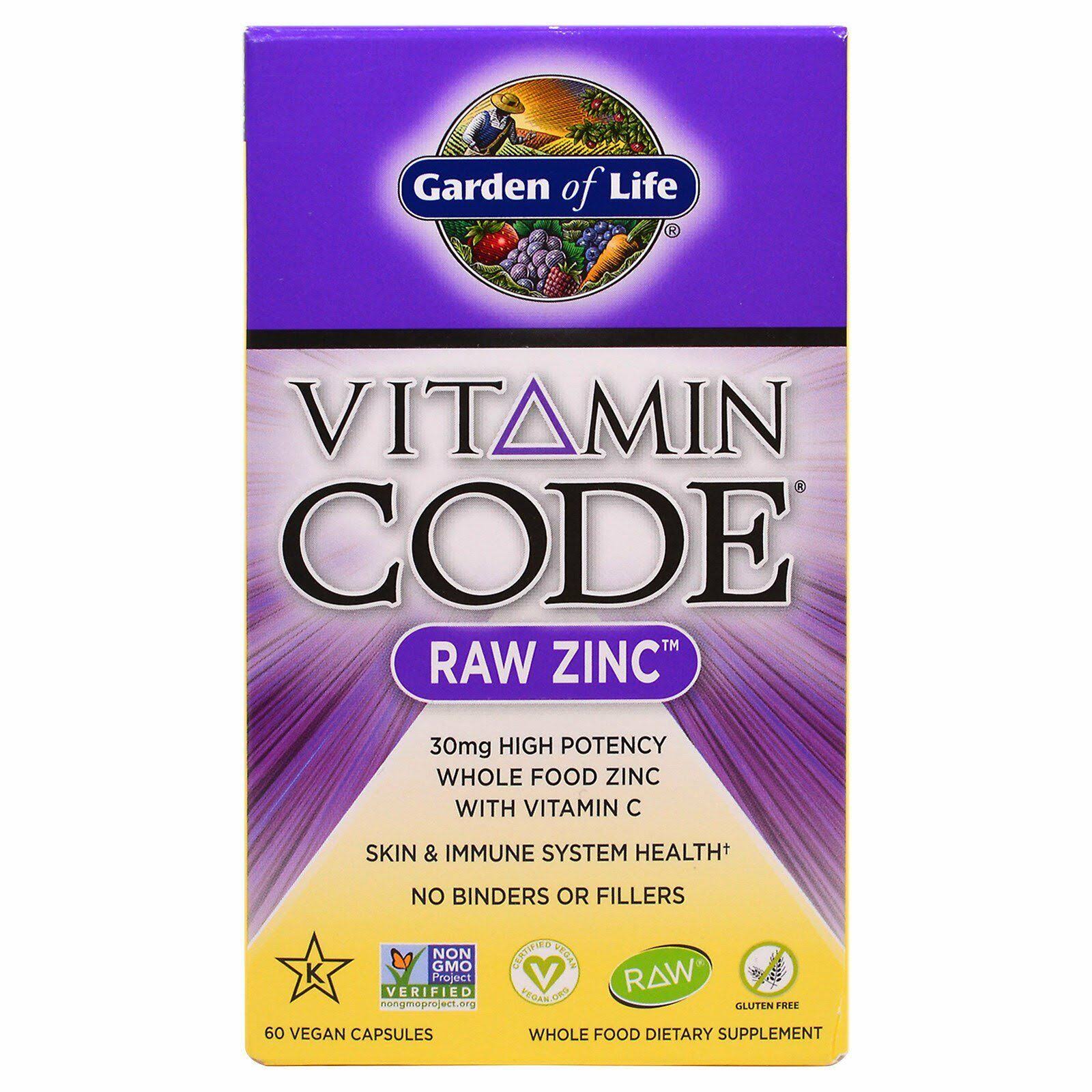 Garden Of Life Vitamin Code Raw Zinc - 60 Vegan Capsules