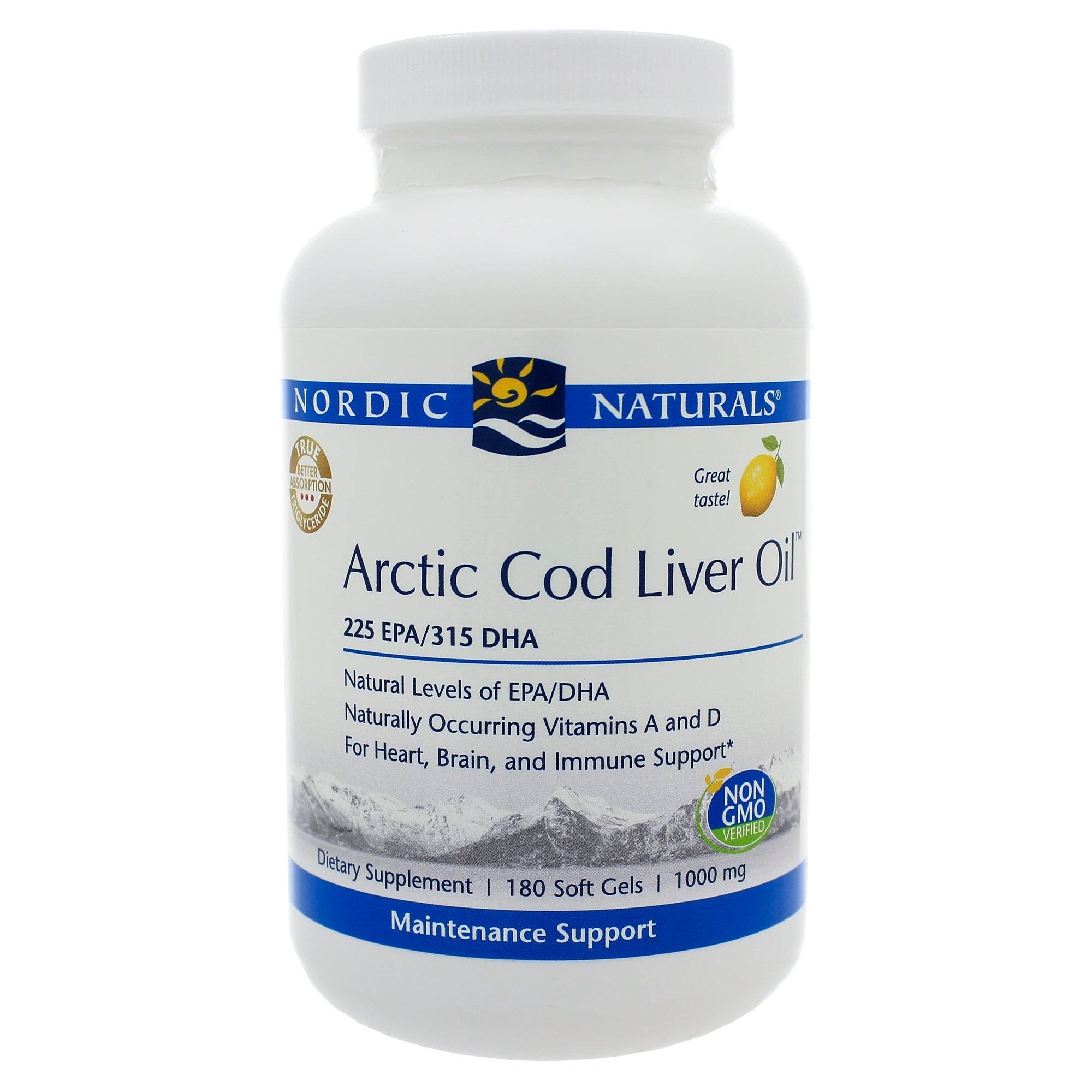 Nordic Naturals Arctic Cod Liver Oil - Lemon - 180 Softgels