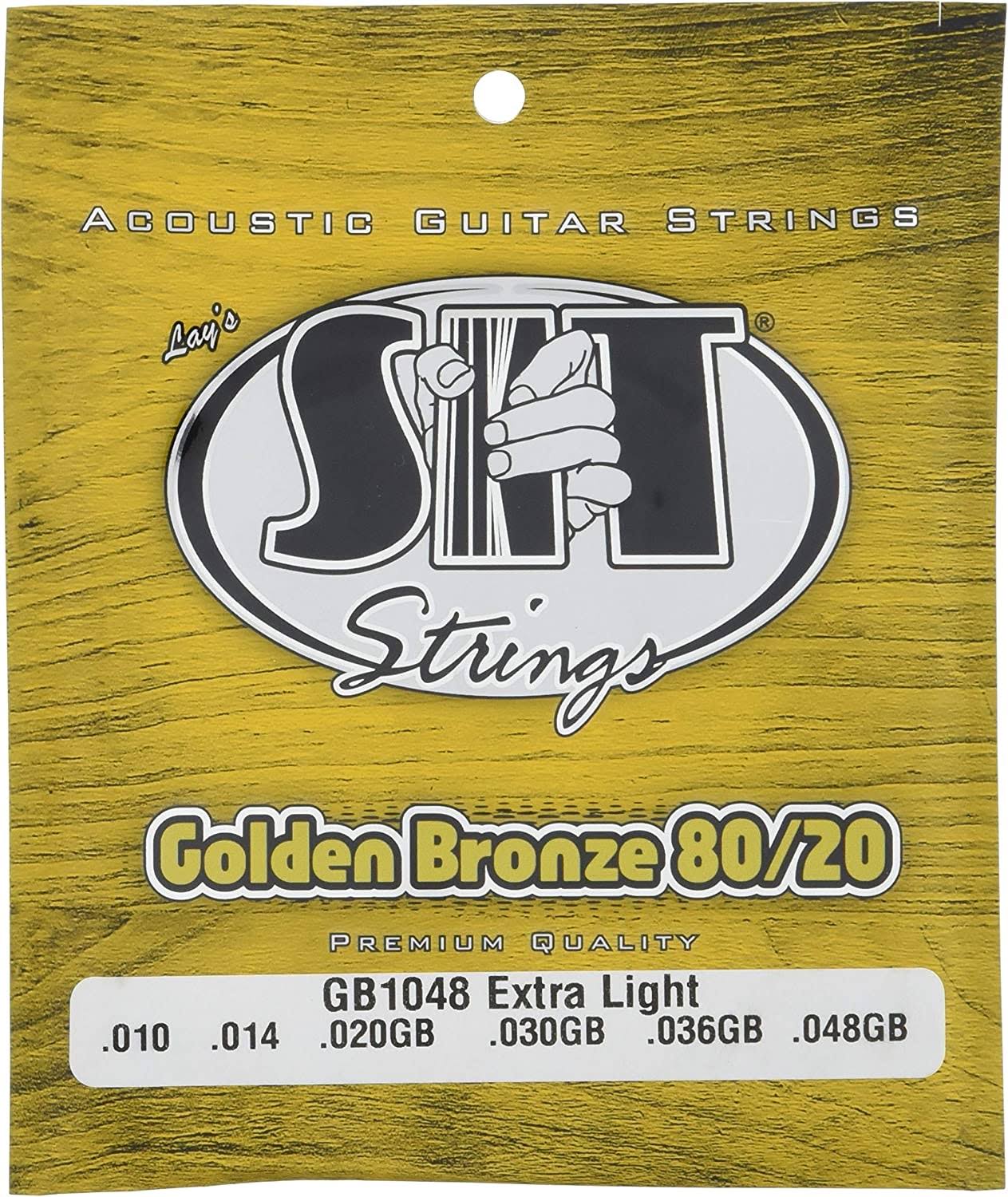 SIT Brass Acoustic Guitar Strings - Golden Bronze, Extra Light (10-48)