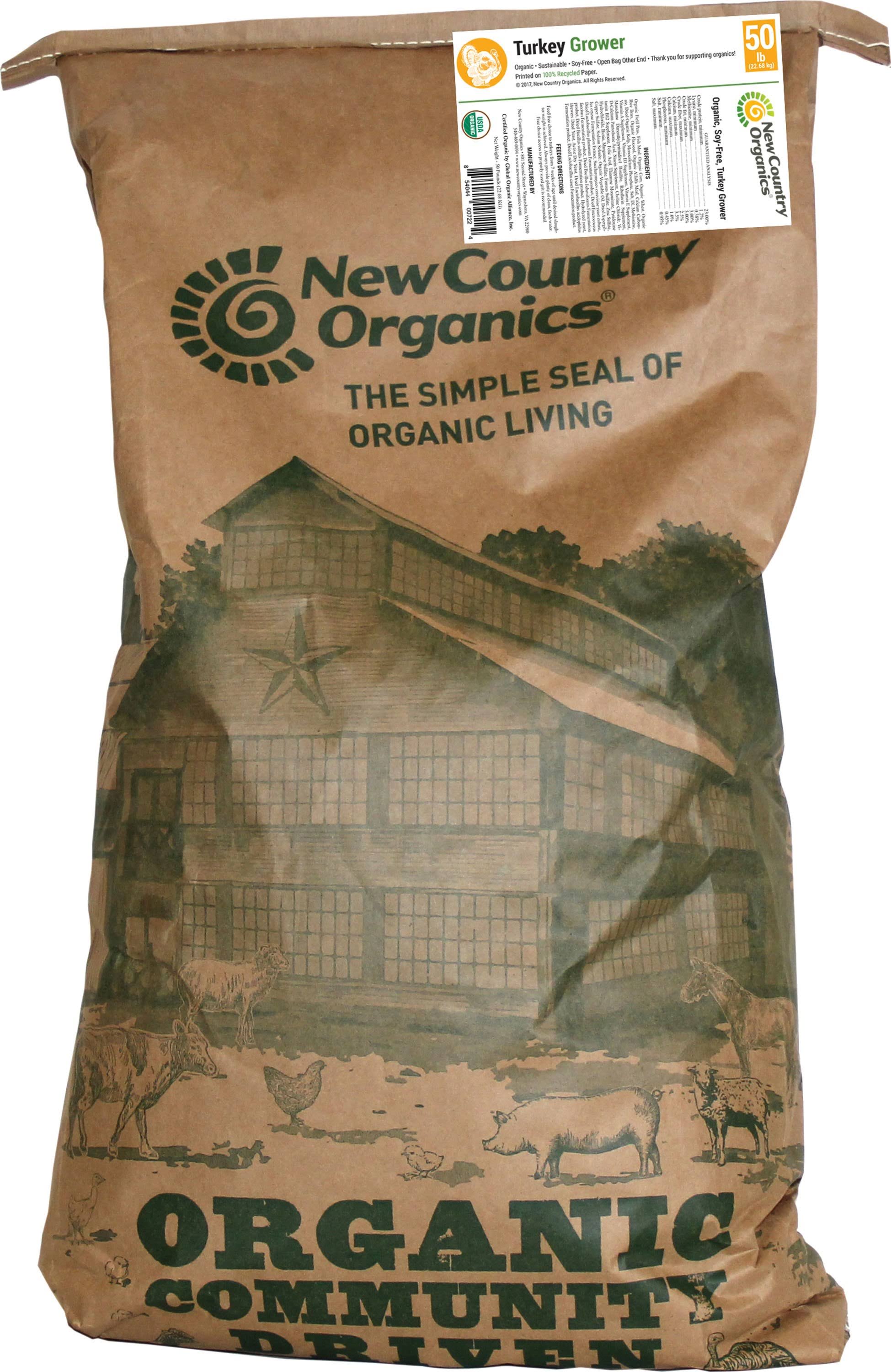 New Country Organics - Certified Organic Turkey Grower Feed 50 lb