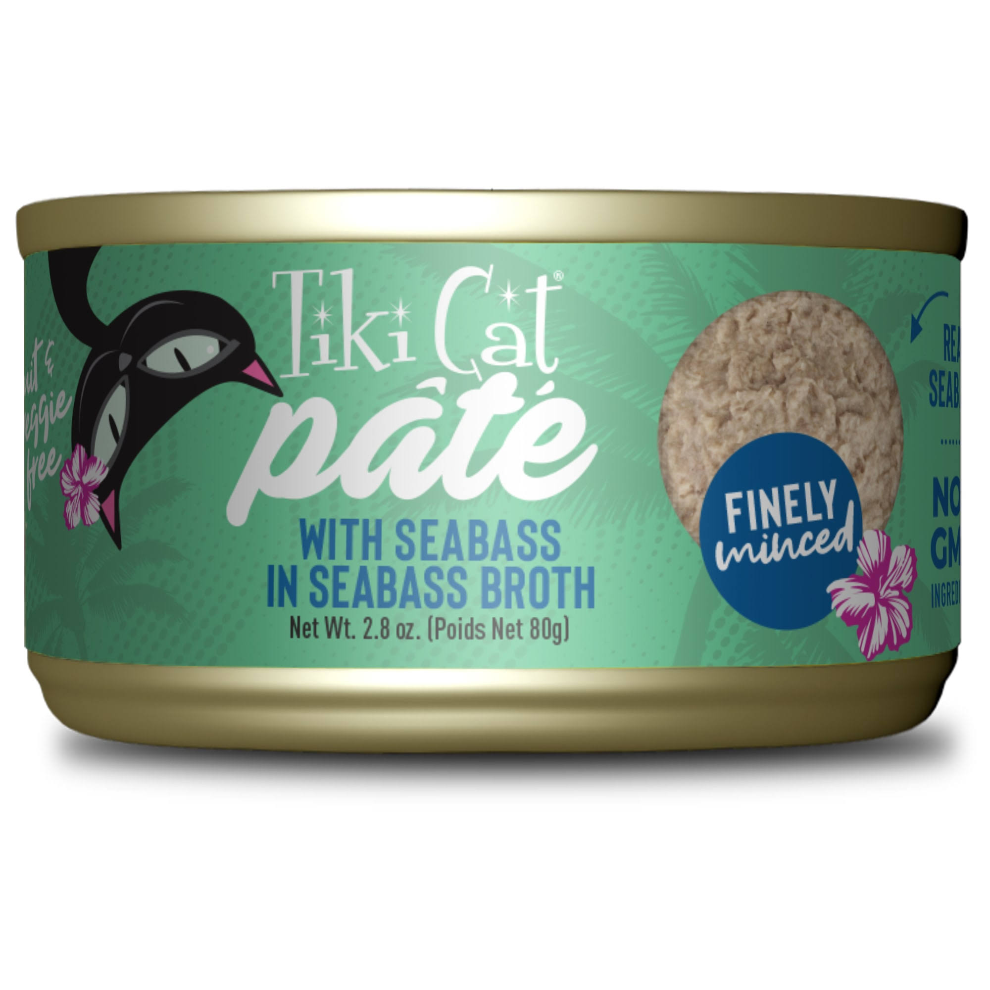 Tiki Cat Luau Seabass Pate Wet Cat Food, 2.8 oz.
