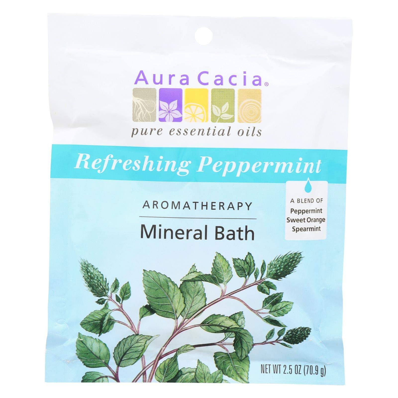 Aura Cacia Aromatherapy Mineral Bath - Peppermint, 70.9g