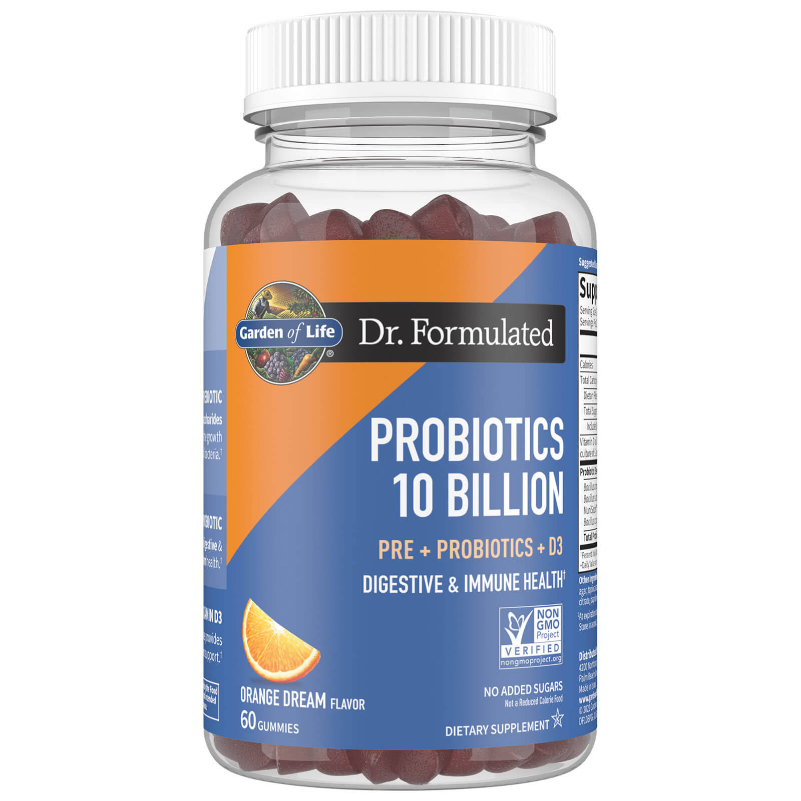 Garden of Life Dr. Formulated Probiotics 10 Billion, Orange Dream, 60 Gummies