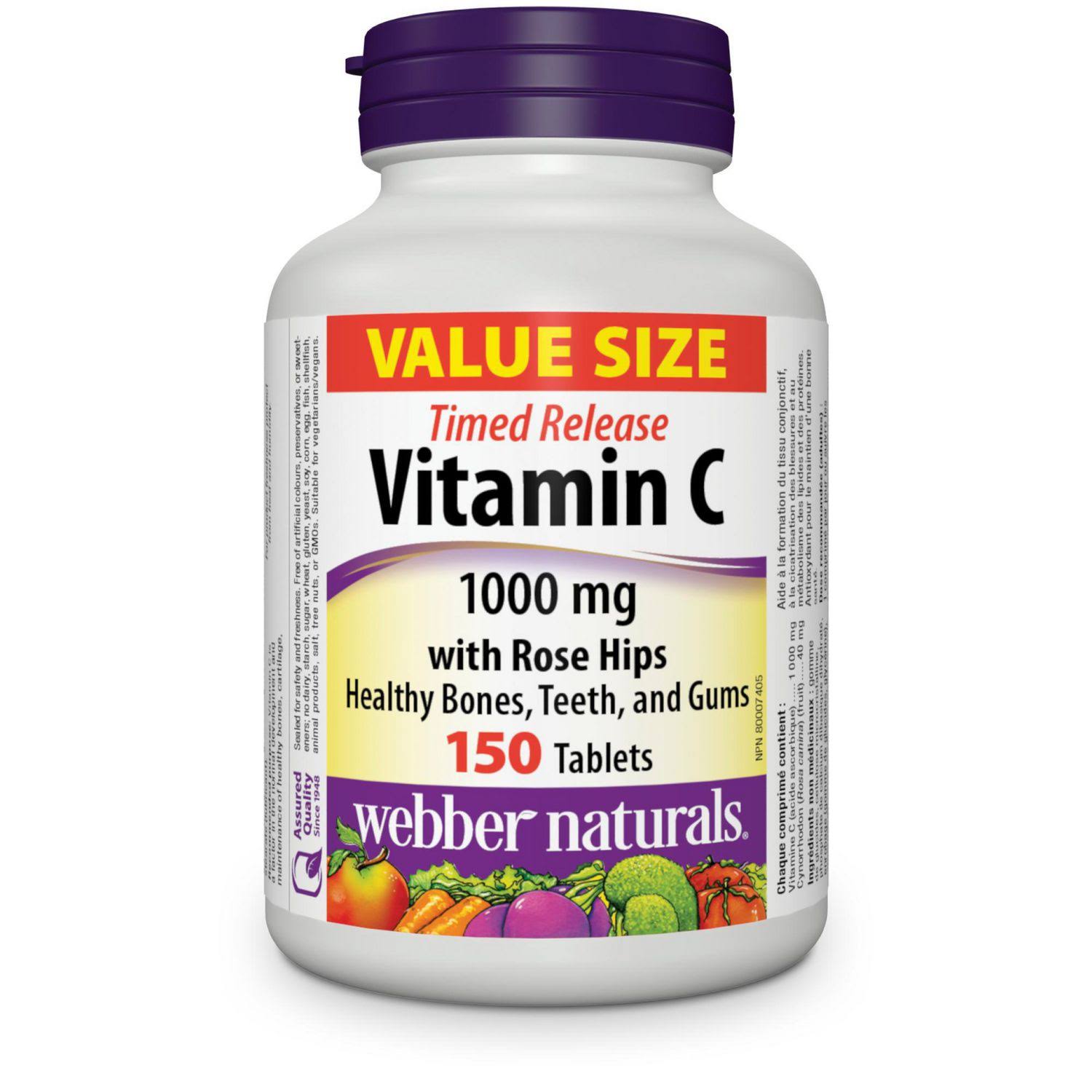 Webber Naturals Vitamin C Timed Release Supplement - 1000mg, 150 Tablets